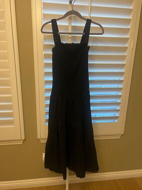 HYFVE Black Smocked Strap Maxi Dress
